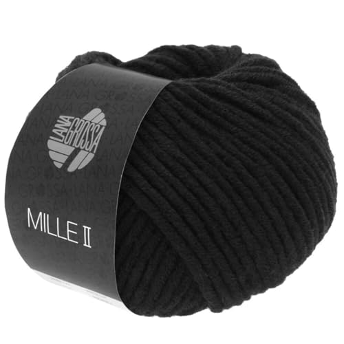LANA GROSSA Mill II | Strapazierfähiges Mischgarn mit Merinowolle, waschmaschinenfest | Handstrickgarn aus 50% Schurwolle & 50% Acryl | 50g Wolle zum Stricken & Häkeln | 55m Garn von Lana Grossa