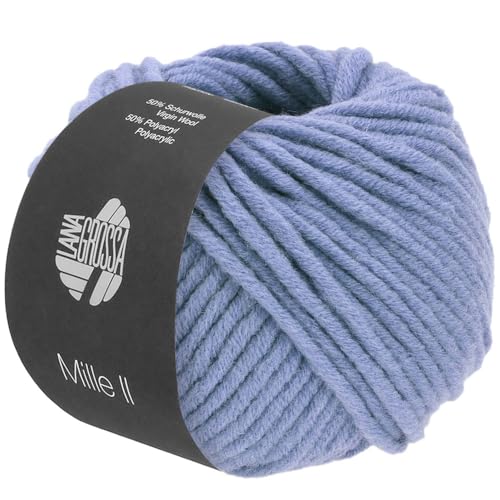 LANA GROSSA Mill II | Strapazierfähiges Mischgarn mit Merinowolle, waschmaschinenfest | Handstrickgarn aus 50% Schurwolle & 50% Acryl | 50g Wolle zum Stricken & Häkeln | 55m Garn LANA GROSSA Mill II | Strapazierfähiges Mischgarn mit Merinowolle, waschmaschinenfest | Handstrickgarn aus 50% Schurwolle & 50% Acryl | 50g Wolle zum Stricken & Häkeln | 55m Garn von Lana Grossa