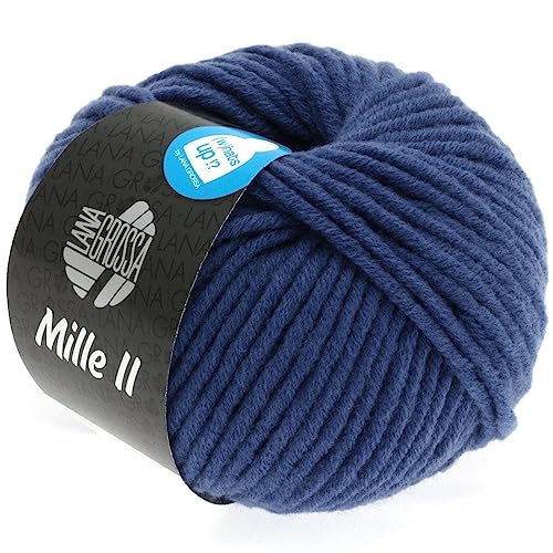 LANA GROSSA Mill II | Strapazierfähiges Mischgarn mit Merinowolle, waschmaschinenfest | Handstrickgarn aus 50% Schurwolle & 50% Acryl | 50g Wolle zum Stricken & Häkeln | 55m Garn LANA GROSSA Mill II | Strapazierfähiges Mischgarn mit Merinowolle, waschmaschinenfest | Handstrickgarn aus 50% Schurwolle & 50% Acryl | 50g Wolle zum Stricken & Häkeln | 55m Garn von Lana Grossa