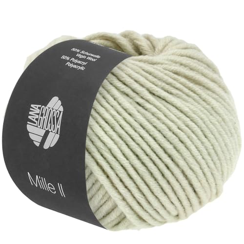 LANA GROSSA Mill II | Strapazierfähiges Mischgarn mit Merinowolle, waschmaschinenfest | Handstrickgarn aus 50% Schurwolle & 50% Acryl | 50g Wolle zum Stricken & Häkeln | 55m Garn LANA GROSSA Mill II | Strapazierfähiges Mischgarn mit Merinowolle, waschmaschinenfest | Handstrickgarn aus 50% Schurwolle & 50% Acryl | 50g Wolle zum Stricken & Häkeln | 55m Garn von Lana Grossa