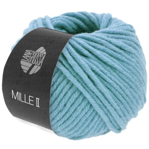 LANA GROSSA Mill II | Strapazierfähiges Mischgarn mit Merinowolle, waschmaschinenfest | Handstrickgarn aus 50% Schurwolle & 50% Acryl | 50g Wolle zum Stricken & Häkeln | 55m Garn von Lana Grossa