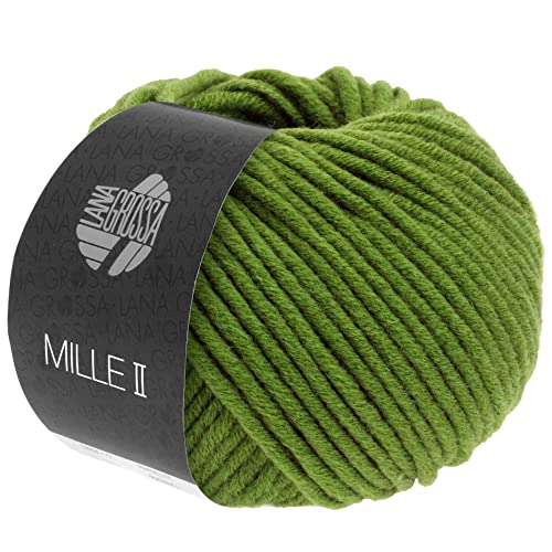 LANA GROSSA Mille II | Strapazierfähiges Mischgarn mit Merinowolle, waschmaschinenfest | Handstrickgarn aus 50% Schurwolle & 50% Acryl | 50g Wolle zum Stricken & Häkeln | 55m Garn FB147 von Lana Grossa