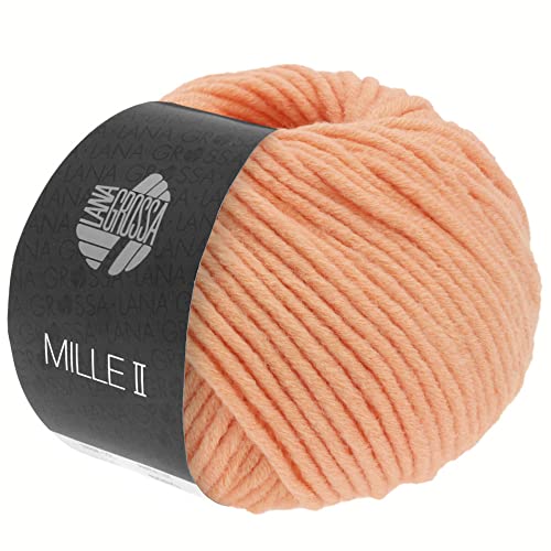 LANA GROSSA Mille II | Strapazierfähiges Mischgarn mit Merinowolle, waschmaschinenfest | Handstrickgarn aus 50% Schurwolle & 50% Acryl | 50g Wolle zum Stricken & Häkeln | 55m Garn FB142 von Lana Grossa