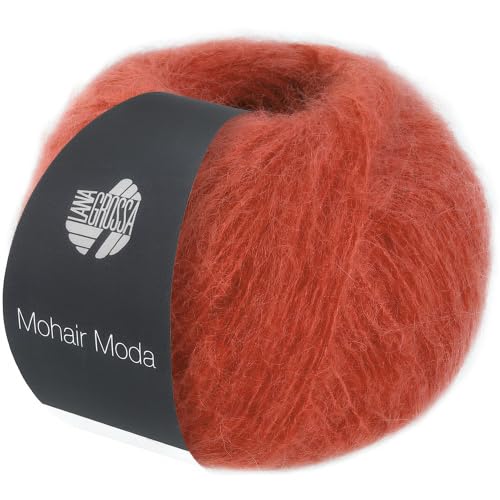 LANA GROSSA Mohair Moda | Klassisches Mohairgarn | Handstrickgarn aus 70% Mohair (Kid), 20% Schurwolle (Merino superfein) & 10% Polyamid | 50g Wolle zum Stricken & Häkeln | 140m Garn von Lana Grossa