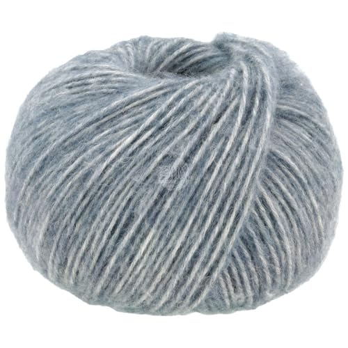 LANA GROSSA Natural Alpaca Pelo | Flauschige Netzgarnstruktur aus Baumwolle gefüllt mit Baby Alpakafasern und Merino Schurwolle | 50g Wolle zum Stricken & Häkeln | 125m Garn von Lana Grossa