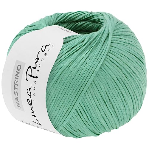 LANA GROSSA Nastrino | Hochwertiges, seidig glänzendes Baumwoll-Bändchengarn | Handstrickgarn aus 100% Baumwolle | 50g Wolle zum Stricken & Häkeln | 190m Garn von Lana Grossa