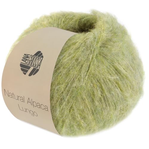 LANA GROSSA Natural Alpaca Lungo | Flauschgarn mit Baby Alpacafasern | Handstrickgarn aus 89% Alpaka (Baby) & 11% Polyamid | 50g Wolle zum Stricken & Häkeln | 190m Garn FB9 von Lana Grossa