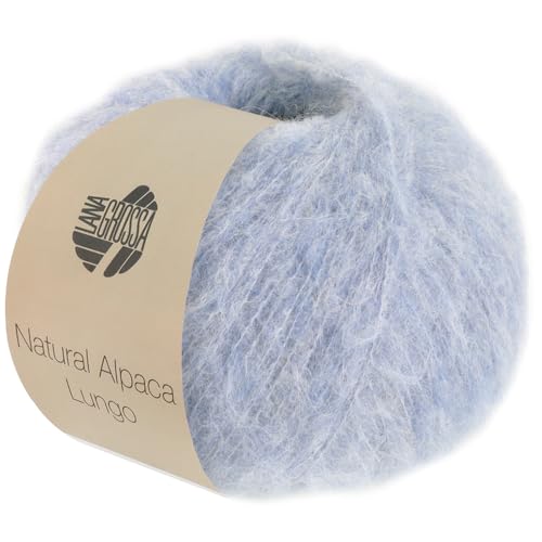 LANA GROSSA Natural Alpaca Lungo | Flauschgarn mit Baby Alpacafasern | Handstrickgarn aus 89% Alpaka (Baby) & 11% Polyamid | 50g Wolle zum Stricken & Häkeln | 190m Garn FB6 von Lana Grossa