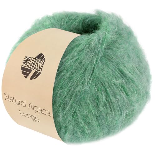 LANA GROSSA Natural Alpaca Lungo | Flauschgarn mit Baby Alpacafasern | Handstrickgarn aus 89% Alpaka (Baby) & 11% Polyamid | 50g Wolle zum Stricken & Häkeln | 190m Garn von Lana Grossa
