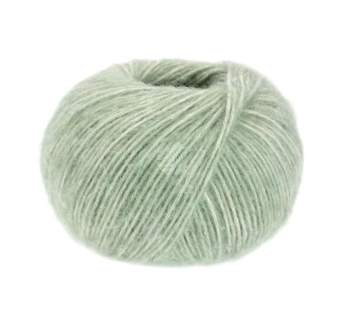 LANA GROSSA Natural Alpaca Pelo | Flauschige Netzgarnstruktur aus Baumwolle gefüllt mit Baby Alpakafasern und Merino Schurwolle | 50g Wolle zum Stricken & Häkeln | 125m Garn FB14 von Lana Grossa