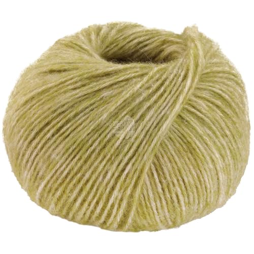 LANA GROSSA Natural Alpaca Pelo | Flauschige Netzgarnstruktur aus Baumwolle gefüllt mit Baby Alpakafasern und Merino Schurwolle | 50g Wolle zum Stricken & Häkeln | 125m Garn FB26 von Lana Grossa