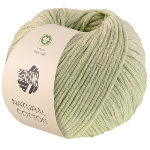 LANA GROSSA Natural Cotton Gots | Bio-Baumwollgarn in Millefili- Zwirnung | Handstrickgarn aus 100% Baumwolle (Bio) | 50g Wolle zum Stricken & Häkeln | 80m Garn von Lana Grossa