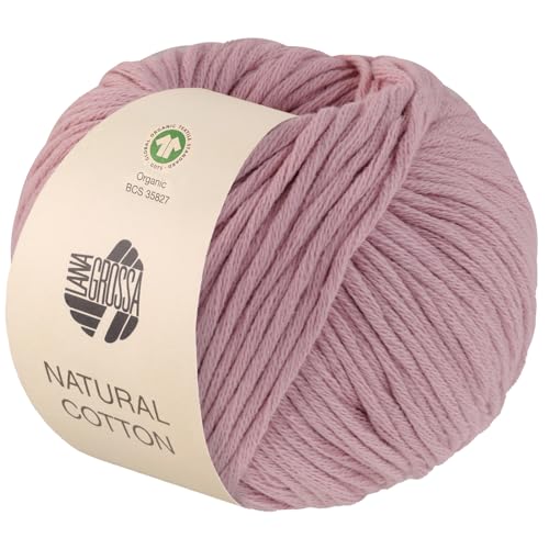 LANA GROSSA Natural Cotton Gots | Bio-Baumwollgarn in Millefili- Zwirnung | Handstrickgarn aus 100% Baumwolle (Bio) | 50g Wolle zum Stricken & Häkeln | 80m Garn von Lana Grossa