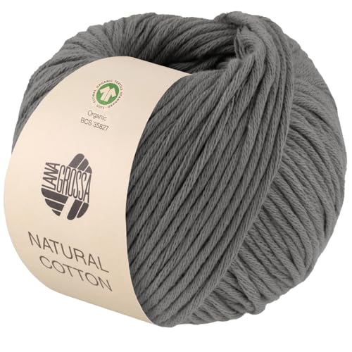 LANA GROSSA Natural Cotton Gots | Bio-Baumwollgarn in Millefili- Zwirnung | Handstrickgarn aus 100% Baumwolle (Bio) | 50g Wolle zum Stricken & Häkeln | 80m Garn von Lana Grossa
