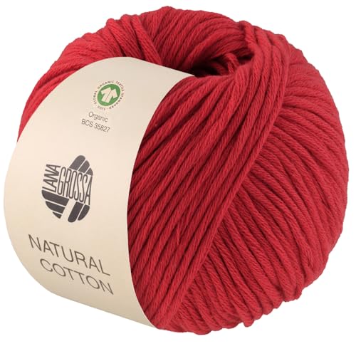 LANA GROSSA Natural Cotton Gots | Bio-Baumwollgarn in Millefili- Zwirnung | Handstrickgarn aus 100% Baumwolle (Bio) | 50g Wolle zum Stricken & Häkeln | 80m Garn von Lana Grossa