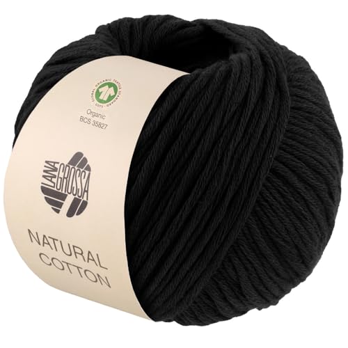 LANA GROSSA Natural Cotton Gots | Bio-Baumwollgarn in Millefili- Zwirnung | Handstrickgarn aus 100% Baumwolle (Bio) | 50g Wolle zum Stricken & Häkeln | 80m Garn von Lana Grossa
