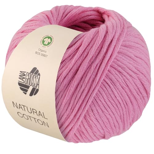 LANA GROSSA Natural Cotton Gots | Bio-Baumwollgarn in Millefili- Zwirnung | Handstrickgarn aus 100% Baumwolle (Bio) | 50g Wolle zum Stricken & Häkeln | 80m Garn von Lana Grossa