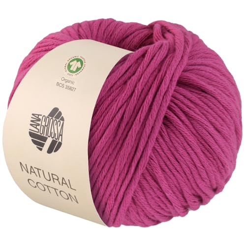 LANA GROSSA Natural Cotton Gots | Bio-Baumwollgarn in Millefili- Zwirnung | Handstrickgarn aus 100% Baumwolle (Bio) | 50g Wolle zum Stricken & Häkeln | 80m Garn von Lana Grossa