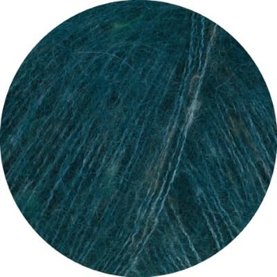 LANA GROSSA Natural Superkid Tweed | Feines Lace-Garn aus 60% Superkid Mohair mit 30% Seide, 7% Baumwolle, 3% Polyester und zarten Tweednoppen | 25g Wolle zum Stricken & Häkeln | 200m Garn FB 634 von Lana Grossa