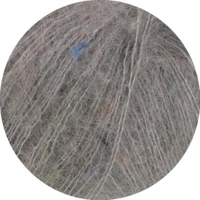 LANA GROSSA Natural Superkid Tweed | Feines Lace-Garn aus 60% Superkid Mohair mit 30% Seide, 7% Baumwolle, 3% Polyester und zarten Tweednoppen | 25g Wolle zum Stricken & Häkeln | 200m Garn FB 636 von Lana Grossa