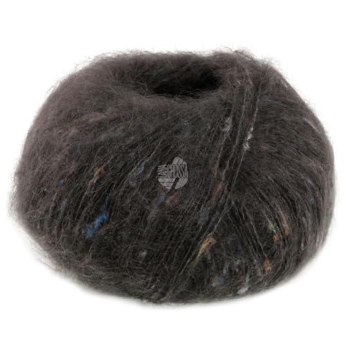 LANA GROSSA Natural Superkid Tweed | Feines Lace-Garn aus 60% Superkid Mohair mit 30% Seide, 7% Baumwolle, 3% Polyester und zarten Tweednoppen | 25g Wolle zum Stricken & Häkeln | 200m Garn von Lana Grossa