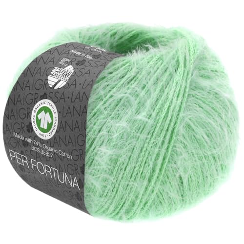 LANA GROSSA Per Fortuna GOTS | Leichtes Sommerflauschgarn mit Baumwolle | Handstrickgarn aus 74% Baumwolle (Bio) & 26% Polyamid | 50g Wolle zum Stricken & Häkeln | 190m Garn FB 48 von Lana Grossa