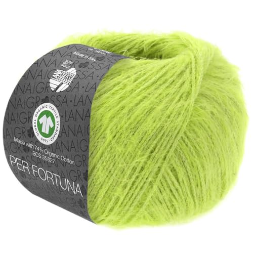 LANA GROSSA Per Fortuna GOTS | Leichtes Sommerflauschgarn mit Baumwolle | Handstrickgarn aus 74% Baumwolle (Bio) & 26% Polyamid | 50g Wolle zum Stricken & Häkeln | 190m Garn FB 45 von Lana Grossa