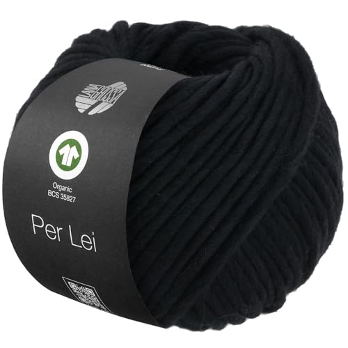 LANA GROSSA Per Lei GOTS | Klassisches Merino-Dochtgarn, GOTS zertifiziert | Handstrickgarn aus 100% Schurwolle | 50g Wolle zum Stricken & Häkeln | 60m Garn FB 10 von Lana Grossa