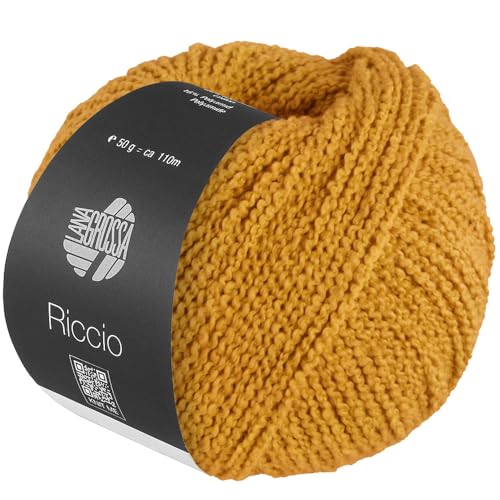 LANA GROSSA Riccio | Kuschelweiches, strukturiertes Garn aus Pima Baumwolle | Handstrickgarn aus 84% Baumwolle & 16% Polyamid | 50g Wolle zum Stricken & Häkeln | 110m Garn FB 18 von Lana Grossa