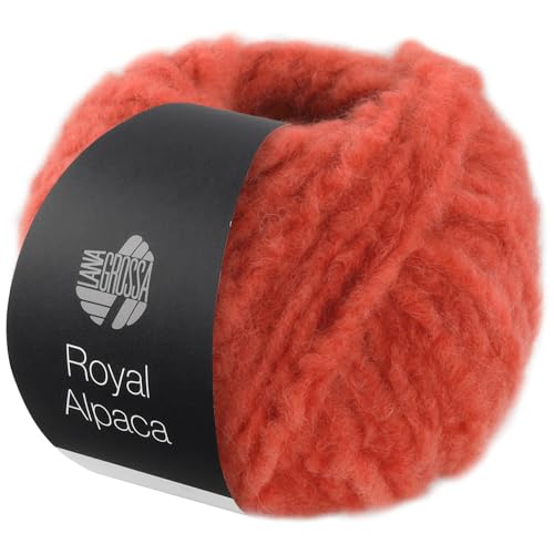 LANA GROSSA Royal Alpaca | Voluminöses Effektgarn aus den feinsten Alpaka Fasern | Handstrickgarn aus 93% Alpaka (Royal) & 7% Polyamid | 50g Wolle zum Stricken & Häkeln | 95m Garn FB 5 von Lana Grossa