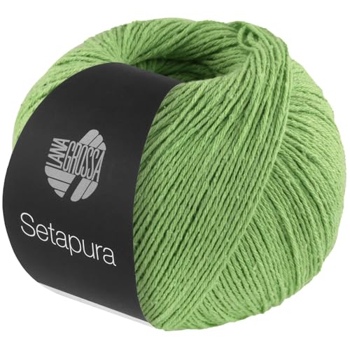 LANA GROSSA Setapura | Angenehm weiches, mattes Seidengarn | Handstrickgarn aus 100% Seide | 50g Wolle zum Stricken & Häkeln | 200m Garn FB11 von Lana Grossa