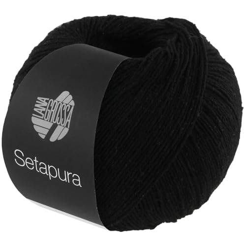 LANA GROSSA Setapura | Angenehm weiches, mattes Seidengarn | Handstrickgarn aus 100% Seide | 50g Wolle zum Stricken & Häkeln | 200m Garn FB16 von Lana Grossa
