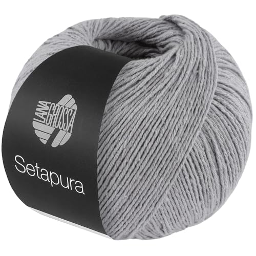 LANA GROSSA Setapura | Angenehm weiches, mattes Seidengarn | Handstrickgarn aus 100% Seide | 50g Wolle zum Stricken & Häkeln | 200m Garn FB20 von Lana Grossa