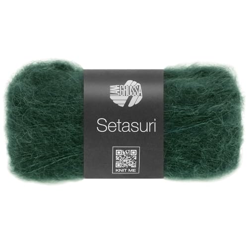 LANA GROSSA Setasuri | Feines Lace-Garn aus Suri-Alpakafasern mit Seide | Handstrickgarn aus 69% Alpaka (Suri) & 31% Seide | 25g Wolle zum Stricken & Häkeln | 212m Garn FB77 von Lana Grossa