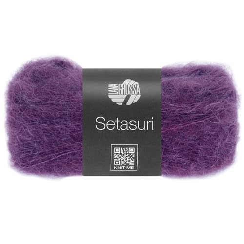 LANA GROSSA Setasuri | Feines Lace-Garn aus Suri-Alpakafasern mit Seide | Handstrickgarn aus 69% Alpaka (Suri) & 31% Seide | 25g Wolle zum Stricken & Häkeln | 212m Garn FB64 von Lana Grossa