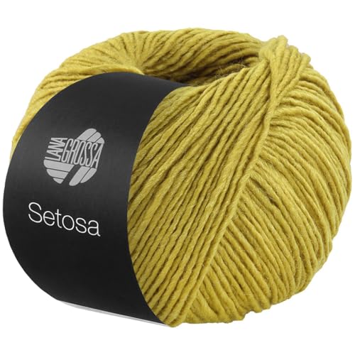 LANA GROSSA Setosa | Schimmerndes Dochtgarn aus Seide und Merinowolle | Handstrickgarn aus 65% Schurwolle (superfein) & 35% Seide | 50g Wolle zum Stricken & Häkeln | 150m Garn FB18 von Lana Grossa