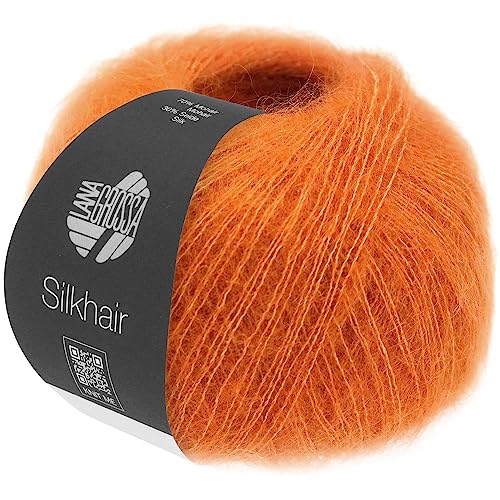 LANA GROSSA Silkhair | Feines Lace-Garn aus Superkid Mohair mit Seide | Handstrickgarn aus 70% Mohair (Superkid) & 30% Seide | 25g Wolle zum Stricken & Häkeln | 210m Garn FB 161 von Lana Grossa