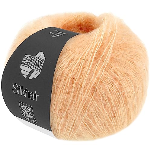 LANA GROSSA Silkhair | Feines Lace-Garn aus Superkid Mohair mit Seide | Handstrickgarn aus 70% Mohair (Superkid) & 30% Seide | 25g Wolle zum Stricken & Häkeln | 210m Garn FB 195 von Lana Grossa