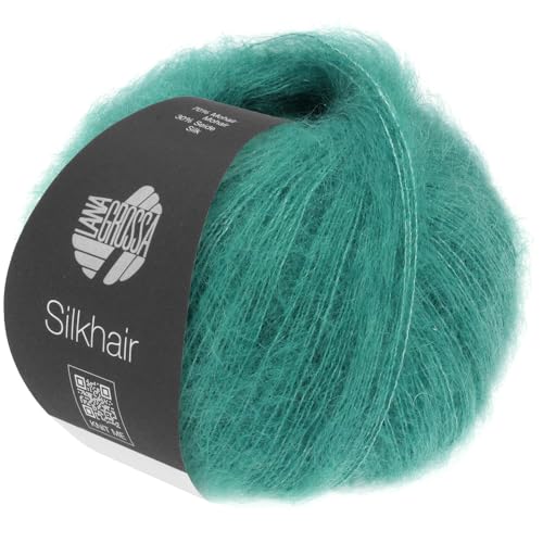 LANA GROSSA Silkhair | Feines Lace-Garn aus Superkid Mohair mit Seide | Handstrickgarn aus 70% Mohair (Superkid) & 30% Seide | 25g Wolle zum Stricken & Häkeln | 210m Garn FB 204 von Lana Grossa