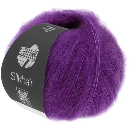 LANA GROSSA Silkhair | Feines Lace-Garn aus Superkid Mohair mit Seide | Handstrickgarn aus 70% Mohair (Superkid) & 30% Seide | 25g Wolle zum Stricken & Häkeln | 210m Garn FB 206 von Lana Grossa