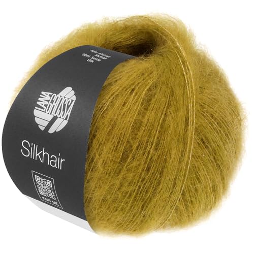 LANA GROSSA Silkhair | Feines Lace-Garn aus Superkid Mohair mit Seide | Handstrickgarn aus 70% Mohair (Superkid) & 30% Seide | 25g Wolle zum Stricken & Häkeln | 210m Garn FB 218 von Lana Grossa