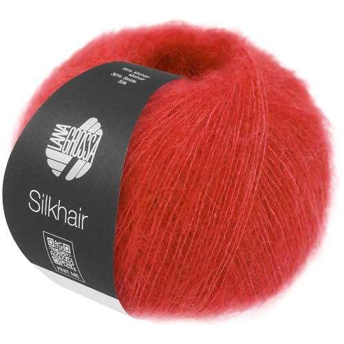 LANA GROSSA Silkhair | Feines Lace-Garn aus Superkid Mohair mit Seide | Handstrickgarn aus 70% Mohair (Superkid) & 30% Seide | 25g Wolle zum Stricken & Häkeln | 210m Garn FB 215 von Lana Grossa