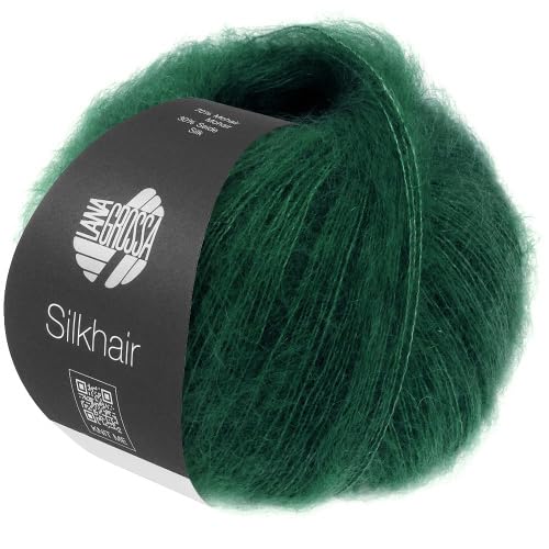 LANA GROSSA Silkhair | Feines Lace-Garn aus Superkid Mohair mit Seide | Handstrickgarn aus 70% Mohair (Superkid) & 30% Seide | 25g Wolle zum Stricken & Häkeln | 210m Garn von Lana Grossa