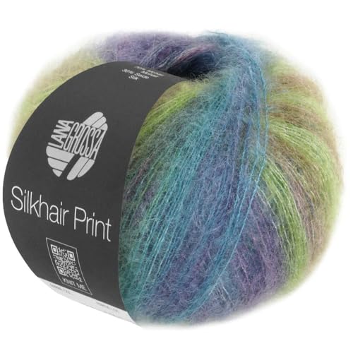 LANA GROSSA Silkhair Print | Feines Lace-Garn aus Superkid Mohair mit Seide | Handstrickgarn aus 70% Mohair (Superkid) & 30% Seide | 25g Wolle zum Stricken & Häkeln | 210m Garn FB 425 von Lana Grossa