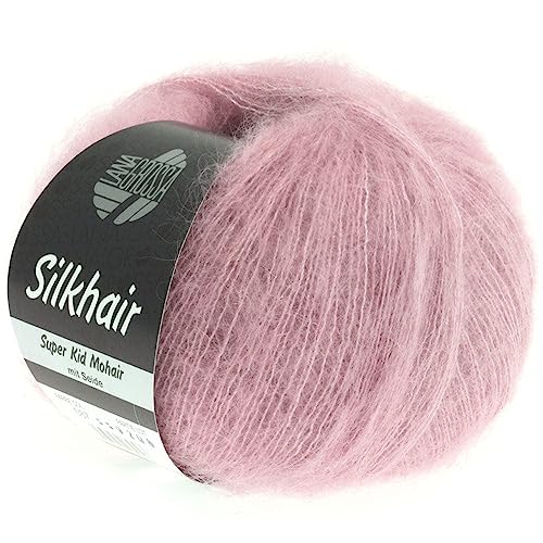 LANA GROSSA Silkhair | Feines Lace-Garn aus Superkid Mohair mit Seide | Handstrickgarn aus 70% Mohair (Superkid) & 30% Seide | 25g Wolle zum Stricken & Häkeln | 210m Garn von Lana Grossa