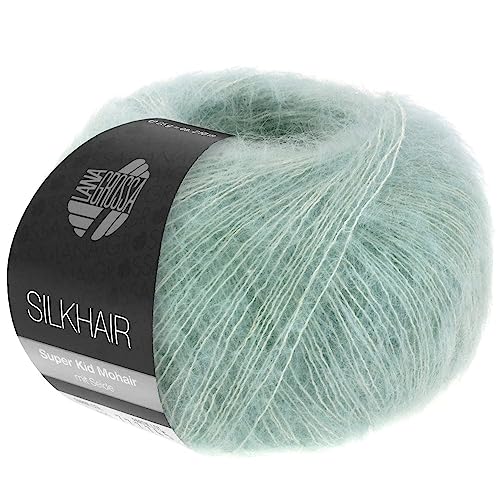 LANA GROSSA Silkhair | Feines Lace-Garn aus Superkid Mohair mit Seide | Handstrickgarn aus 70% Mohair (Superkid) & 30% Seide | 25g Wolle zum Stricken & Häkeln | 210m Garn von Lana Grossa