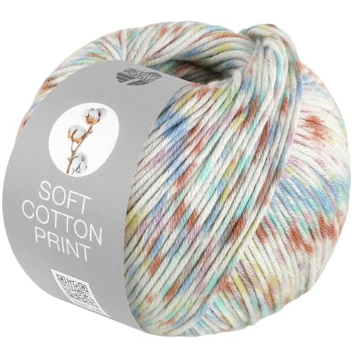 LANA GROSSA Soft Cotton Print | Weiches Baumwollgarn mit modernem Mikrofaseranteil | Handstrickgarn aus 70% Baumwolle & 30% Polyacryl | 50g Wolle zum Stricken & Häkeln | 140m Garn LANA GROSSA Soft Cotton Print | Weiches Baumwollgarn mit modernem Mikrofaseranteil | Handstrickgarn aus 70% Baumwolle & 30% Polyacryl | 50g Wolle zum Stricken & Häkeln | 140m Garn von Lana Grossa