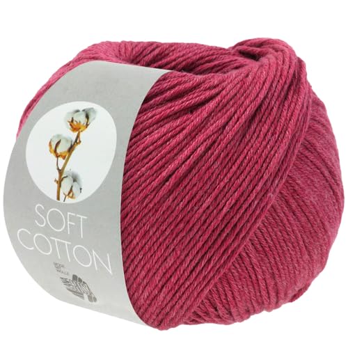 LANA GROSSA Soft Cotton | Weiches Baumwollgarn mit modernem Mikrofaseranteil | Handstrickgarn aus 70% Baumwolle & 30% Polyacryl | 50g Wolle zum Stricken & Häkeln | 140m Garn FB39 von Lana Grossa