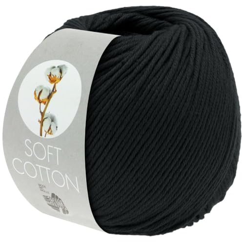 LANA GROSSA Soft Cotton | Weiches Baumwollgarn mit modernem Mikrofaseranteil | Handstrickgarn aus 70% Baumwolle & 30% Polyacryl | 50g Wolle zum Stricken & Häkeln | 140m Garn FB34 von Lana Grossa