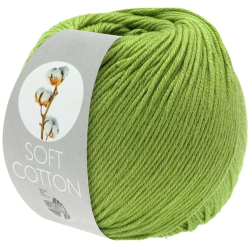 LANA GROSSA Soft Cotton | Weiches Baumwollgarn mit modernem Mikrofaseranteil | Handstrickgarn aus 70% Baumwolle & 30% Polyacryl | 50g Wolle zum Stricken & Häkeln | 140m Garn LANA GROSSA Soft Cotton | Weiches Baumwollgarn mit modernem Mikrofaseranteil | Handstrickgarn aus 70% Baumwolle & 30% Polyacryl | 50g Wolle zum Stricken & Häkeln | 140m Garn von Lana Grossa